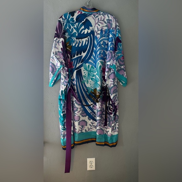 Gottex Bali Flutter Sleeve Kimono Robe Cover-Up Tie Front Small NWT - Picture 5 of 5